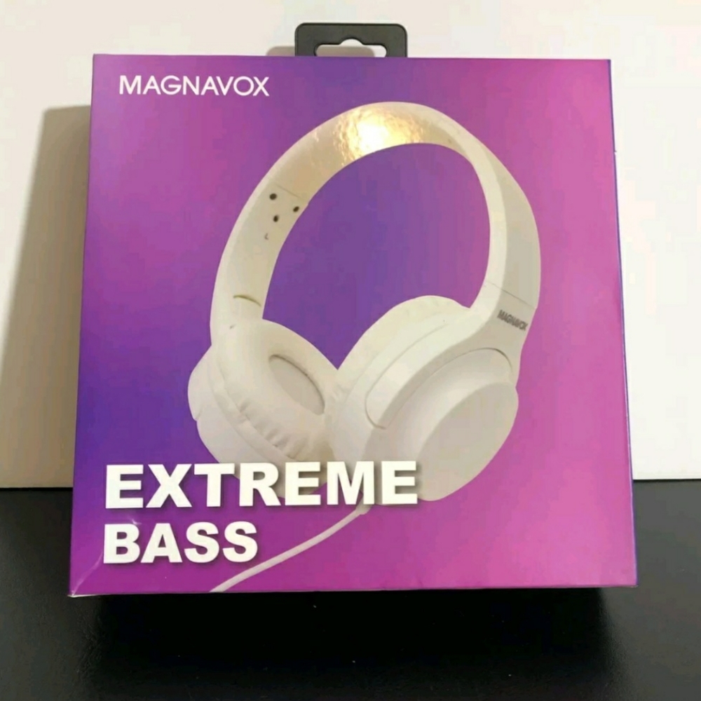 Magnavox MHP5031-WH 3.5mm Connector Foldable Stereo Headphone with Extreme Bass